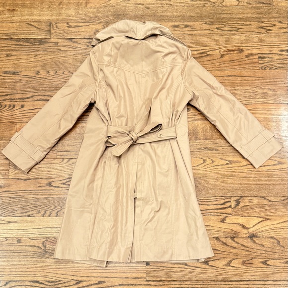 London Fog Beige Trench Coat Belted Classic Rain Coat Women’s Size L - Picture 2 of 5